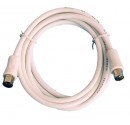 Conexión coaxial T.V. macho, hembra de 0,95 mm. color blanco 5 metros.