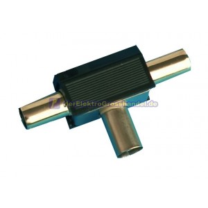 Antennenverteiler 1xBuchse &oslash;9,5mm x 2xStecker &oslash;9,5mm schwarz