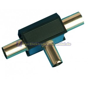 Antennenverteiler 1xStecker &oslash;9,5mm x 2xBuchse &oslash;9,5mm schwarz