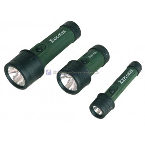 Taschenlampe aus Kunststoff mit Gummi, 2 Batterien R20