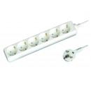 Base múltiple de 6 tomas (6T) con cable eléctrico serie standard