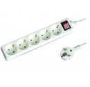 Base múltiple de 5 tomas (5T) con cable eléctrico serie standard