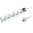 Base m&uacute;ltiple de 5 tomas (5T) con cable el&eacute;ctrico serie standard