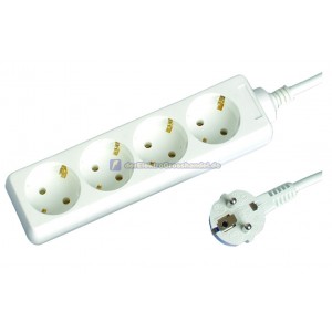 Steckdosenleiste 4-fach, 1,5m Kabel 3x1,0mm, wei&szlig;