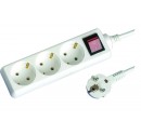 Base múltiple de 3 tomas (3T) con cable eléctrico serie standard