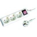 Base m&uacute;ltiple de 3 tomas (3T) con cable el&eacute;ctrico serie standard