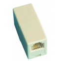 Adaptador/Prolongador telefonico modular 6P/4C, hembra a hembra.