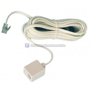 Telefonkabel-Verl&auml;ngerung Stecker-Buchse 6P/4C, 7,5m