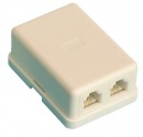 Base telefonica doble modular de superficie, 6P/4C.