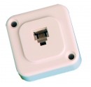 Base telefonica modular de superficie, Monteje a tornillo, 6P/4C.