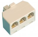 Distribuidor telefonico modular triple, 6P/4C.