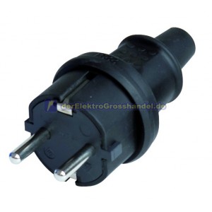 Industriell-Zweipoligem Stecker aus Gummi, Schucko, schwarz