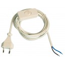 Conexión de cable plano con interruptor de paso, 2A 250V blanco