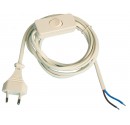 Conexión de cable plano con interruptor de paso, 2A 250V blanco