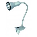 Lámpara Flexo aplique orientable con clavija para insertar directo a corriente gris con bombilla de incandescencia