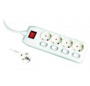 Base múltiple de 4 tomas (4T) más interruptor y cable eléctrico con interruptor individual