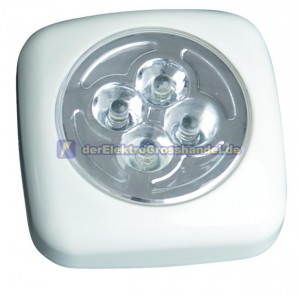 Quadratisch Pushlight 4 LEDs Wei&szlig;licht, wei&szlig;.