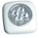 Pushlight de 4 LEDS luz blanca. ideal para habitaciones, garajes, escaleras, caravanas, campings, etc. 3 R 03 AAA. 