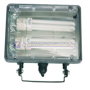Drehbare Energiespar-Halogen-Strahler 2x26W PL, schwarz