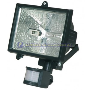 Drehbare halogen Strahler 500W, Bewegungssensor, schwarz