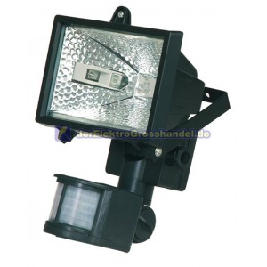 Drehbare halogen Strahler 150W, Bewegungssensor, schwarz