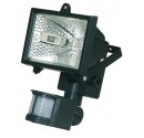 Foco halogeno con sujección giratoria variable, y sensor de movimiento. blanco, 150W.