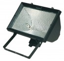 Foco halogeno con sujección giratoria variable, 1.500W, Negro.