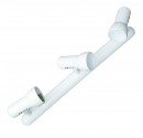 Foco de techo, triple en linea de incasdencencia E27, R63, Máx. 60W, Blanco.