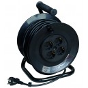Extensible profesional de cable electrico con 4 tomas. 50 metros.