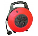 Extensible de cable electrico con 4 tomas, para enchufe 2P+TT lateral, 20 metros.(3x1,0mm)