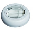 Downlight redondo de superficie metalico con 2 portalamparas E27, niquel satin, 2x26W.