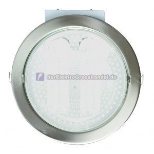 E27 Einbaudownlight rund, 2x25W, &oslash;230mm, satiniert Nickel