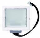 Downlight empotrable cuadrado de bajo consumo. Niquel Saten, 2x26W.