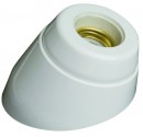 Portalámparas casquillo E27 de zócalo curvo color blanco. Resina urea e interior de porcelana