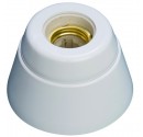 Portalámparas casquillo E27 de zócalo recto color blanco. Resina urea e interior de porcelana