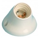 Portalámparas casquillo E27 de color blanco, termoplástico Máx. 40W 4A 250V, curvo