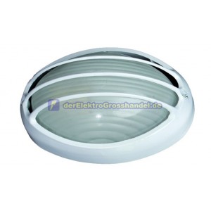E27 semi-oval Wandleuchte aus Aluminium, Schutzgitter, wei&szlig;
