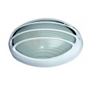 Aplique semi-ovalado de aluminio E27, color Blanco.