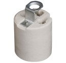 Portalámparas cerámico casquillo E27 blanco