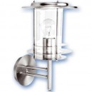 Farol de jardin de acero inoxidable tipo cilindrico, E27. M&aacute;x. 60W. 230V. IP44, uso externo. Niquel Satin.